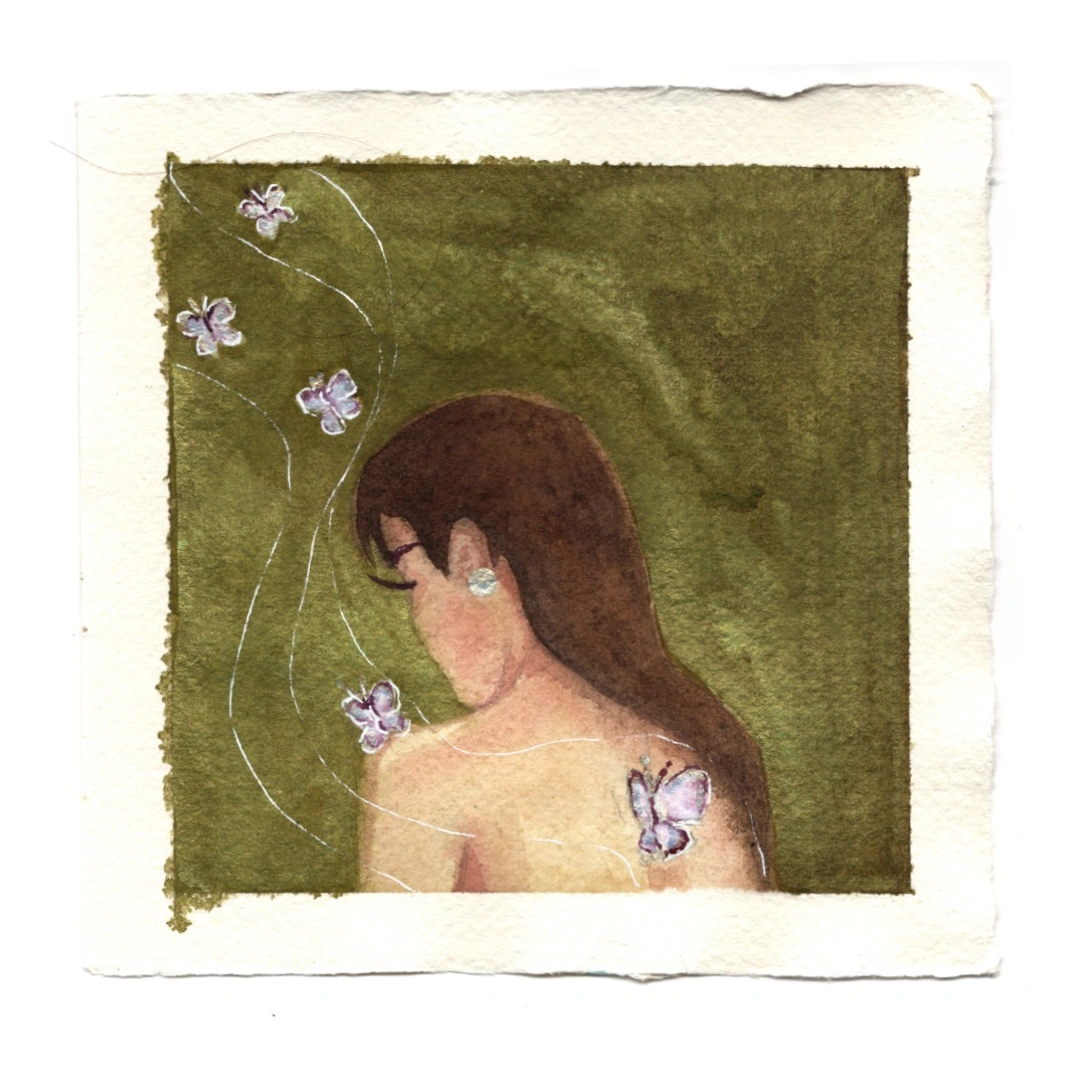 Becoming — Work on paper, 15 × 15 cm, by Alona Petliarska