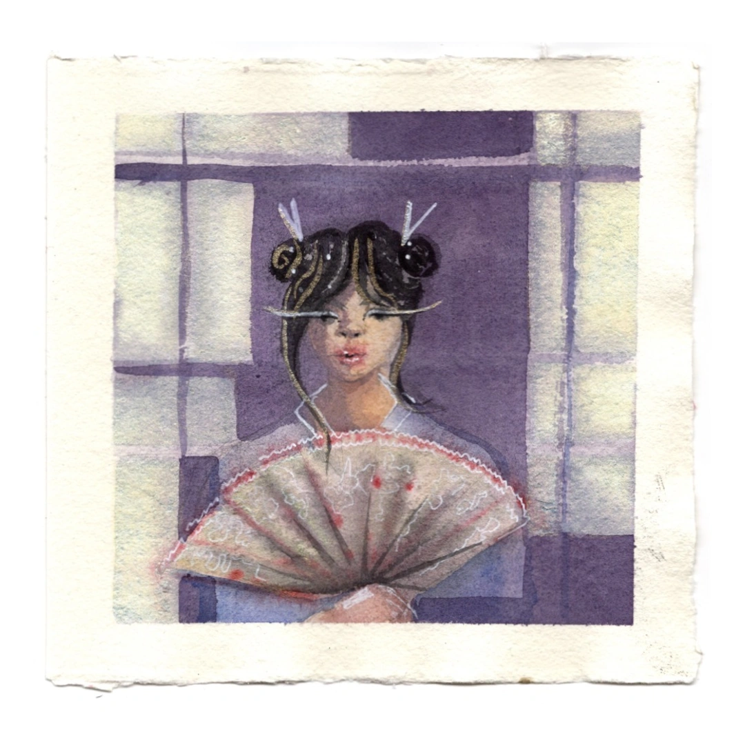 Composed — watercolour, 15 × 15 cm, by Alona Petliarska