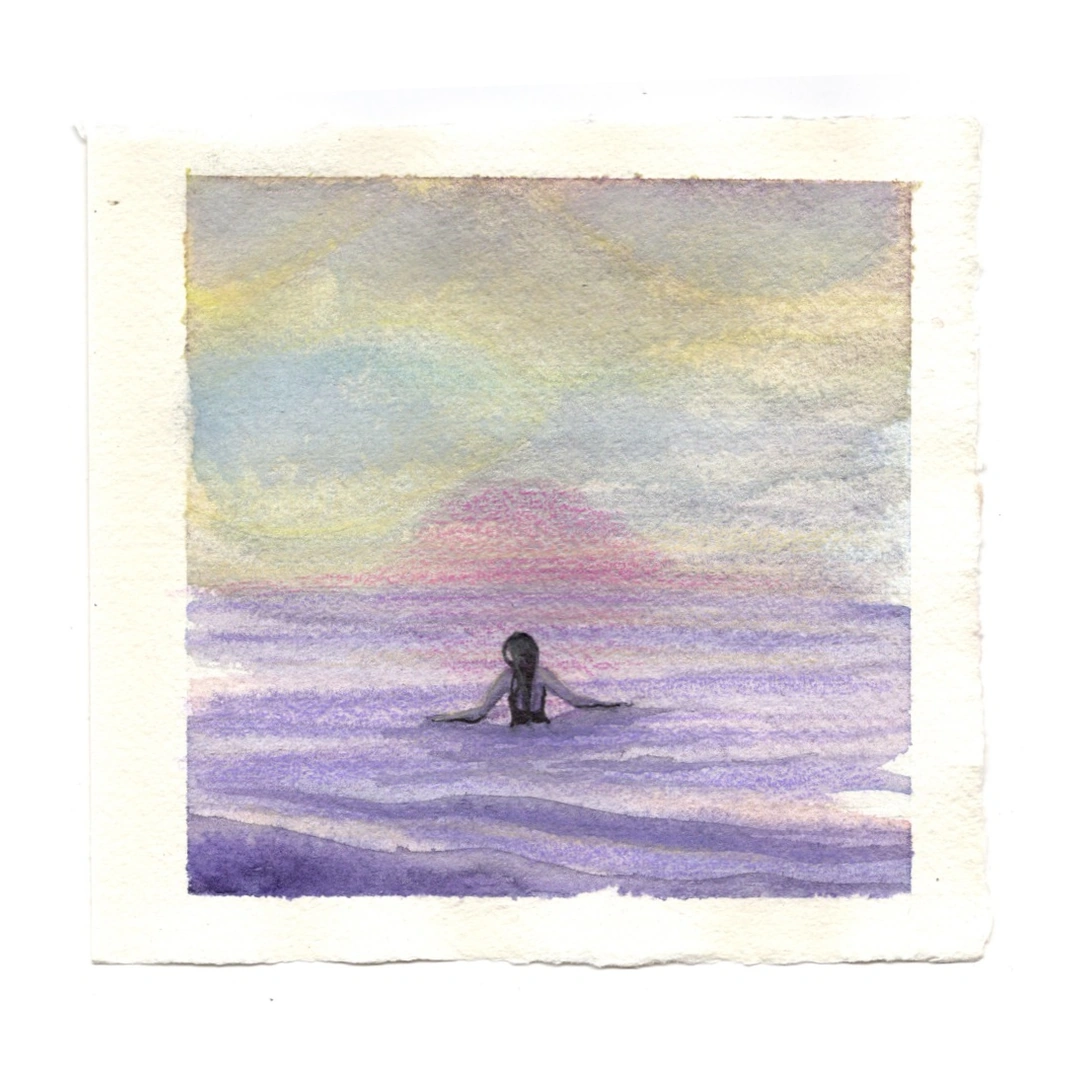Drift — Work on paper, 15 × 15 cm, by Alona Petliarska