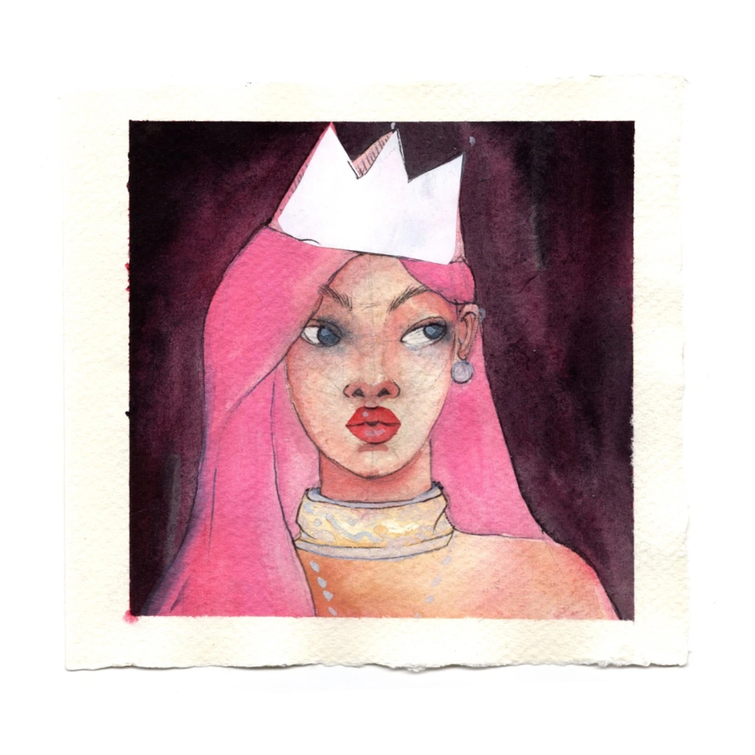 Sovereign — watercolour and paper, 15 × 15 cm, by Alona Petliarska