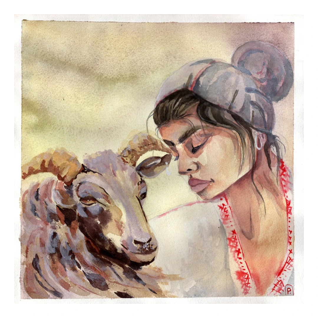 Panna — Watercolour on paper, 30 × 30 cm, by Alona Petliarska