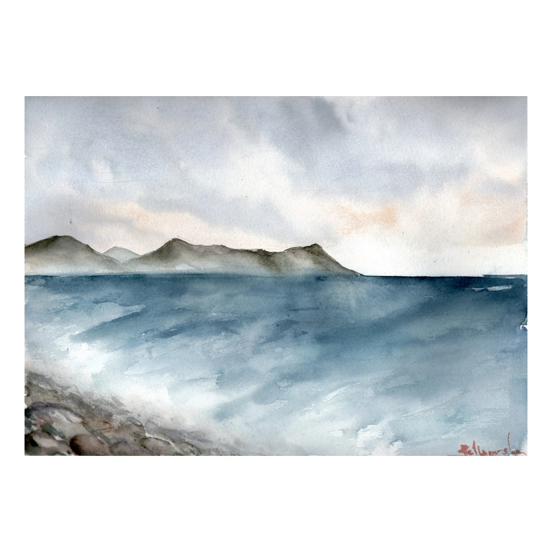 View On Hoy — Watercolour, 32 × 47 cm, by Alona Petliarska