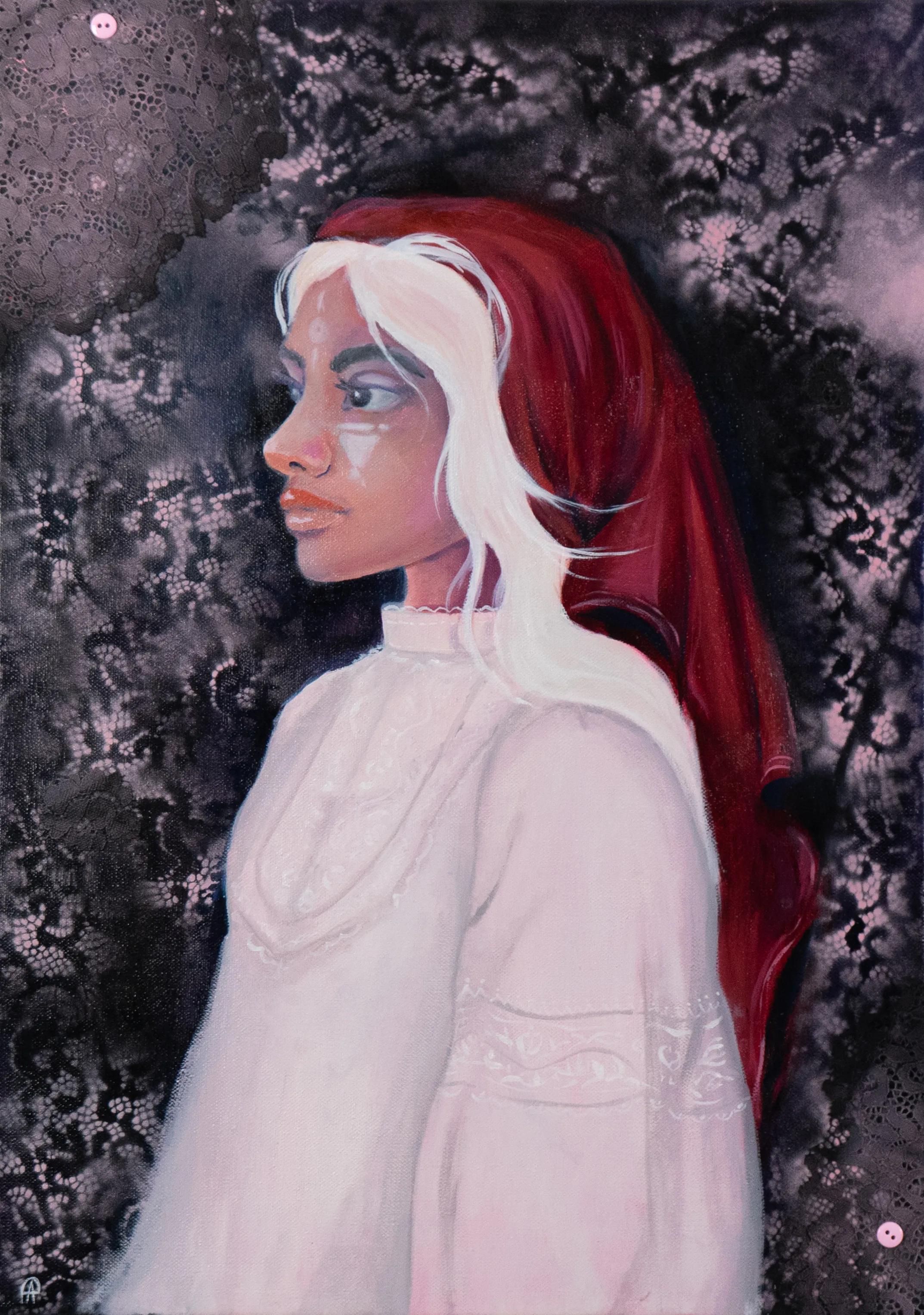 Morena — Oil & graffiti on canvas painting by Alona Petliarska, 2026