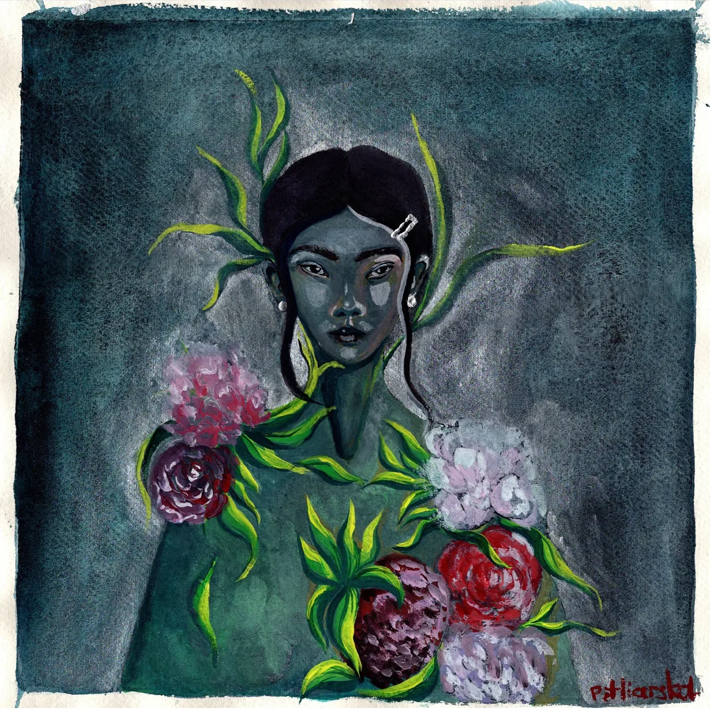 Nymph — Watercolour & gouache on paper painting by Alona Petliarska, 2025