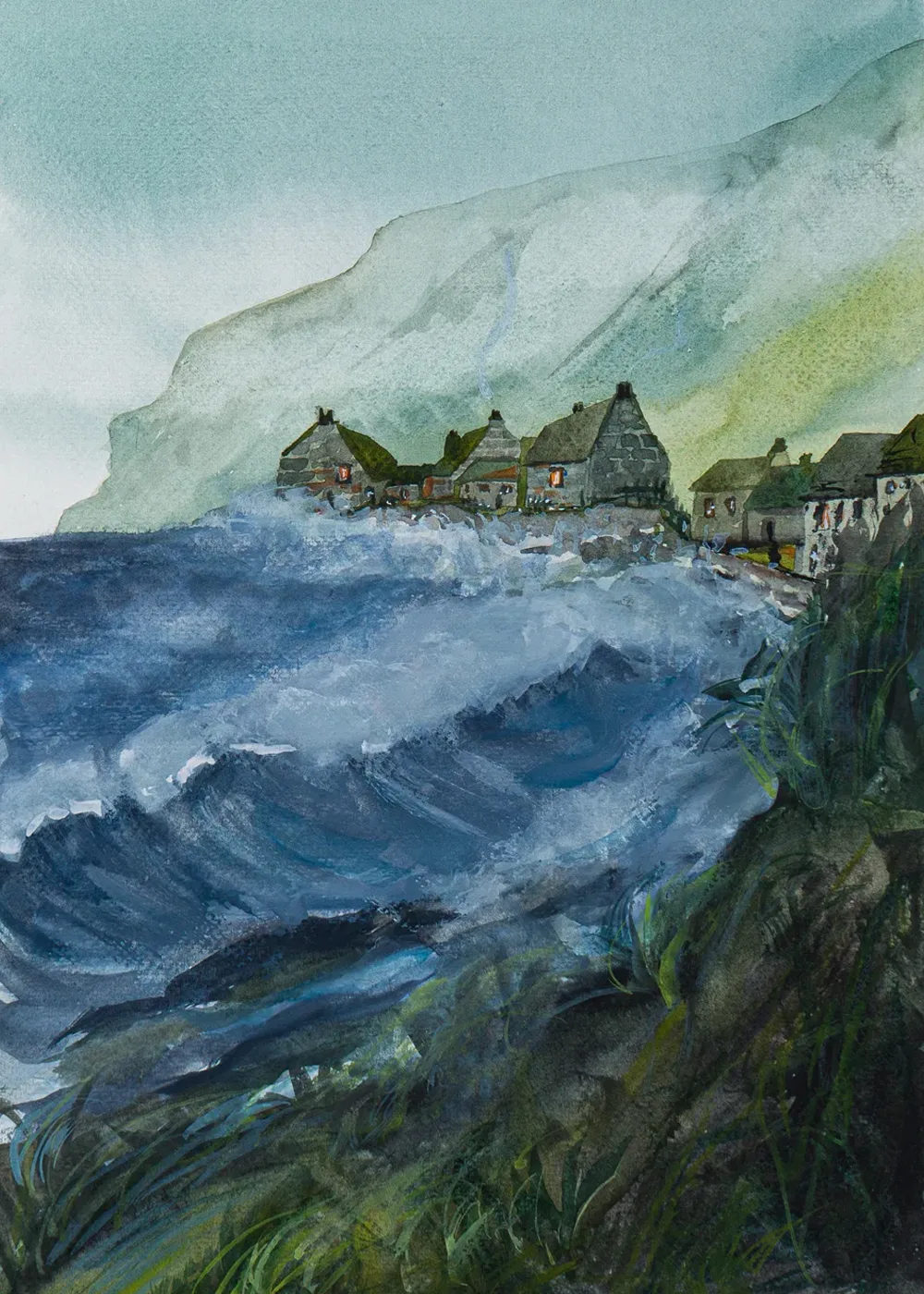 Seaside — Watercolour on paper painting by Alona Petliarska, 2025